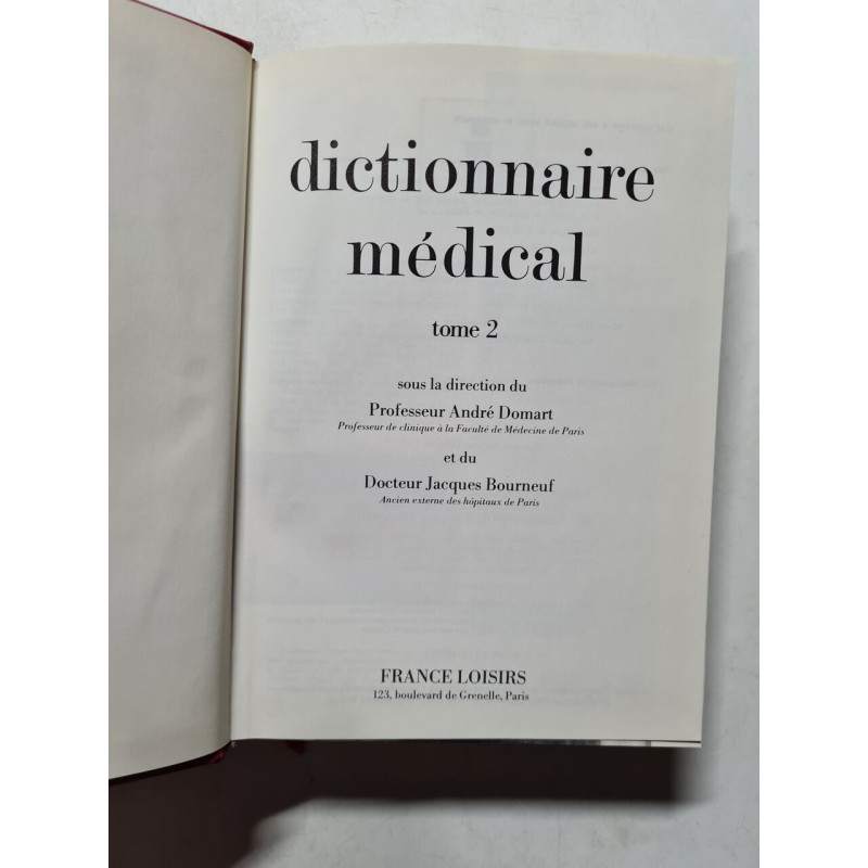 Dictionnaire médical larouse thematique tome 2 - 1976