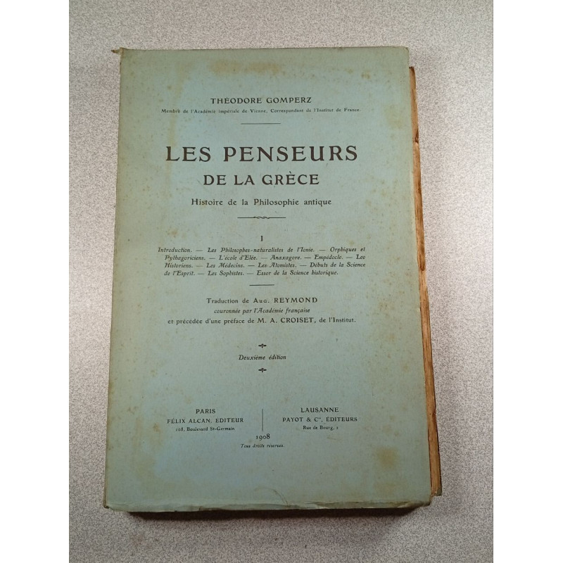 Les penseurs de la Grèce 1
