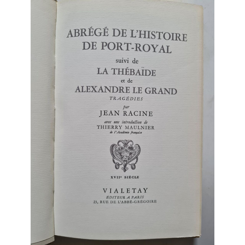 Abrégé de l'histoire de port-royal