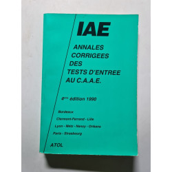 Iae annales corrigee des tests d'entree au c.a.a.e