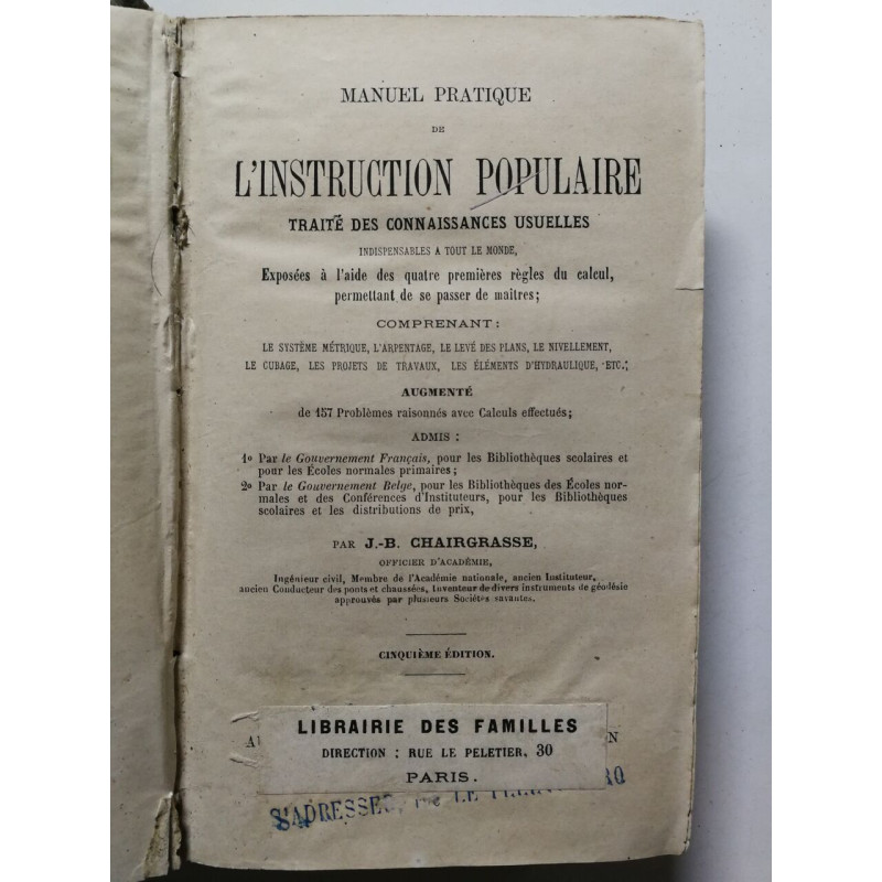 Manuel pratique de l'instruction populaire