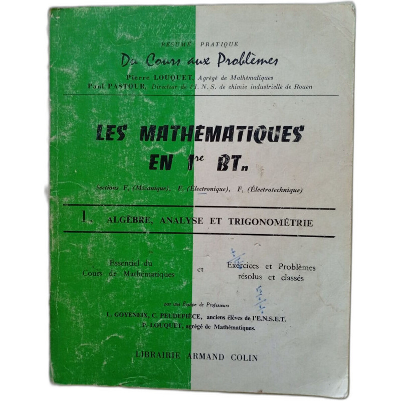 Les mathématiques en 1re BT