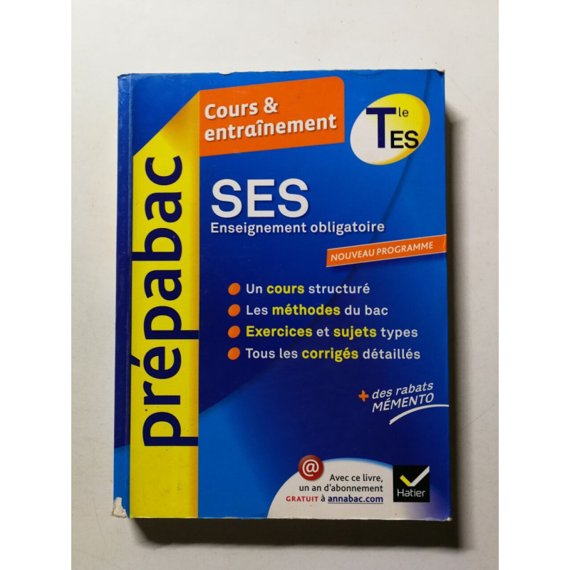 Prepabac Cours ET Entrainement: Ses Terminale Es Enseignement...