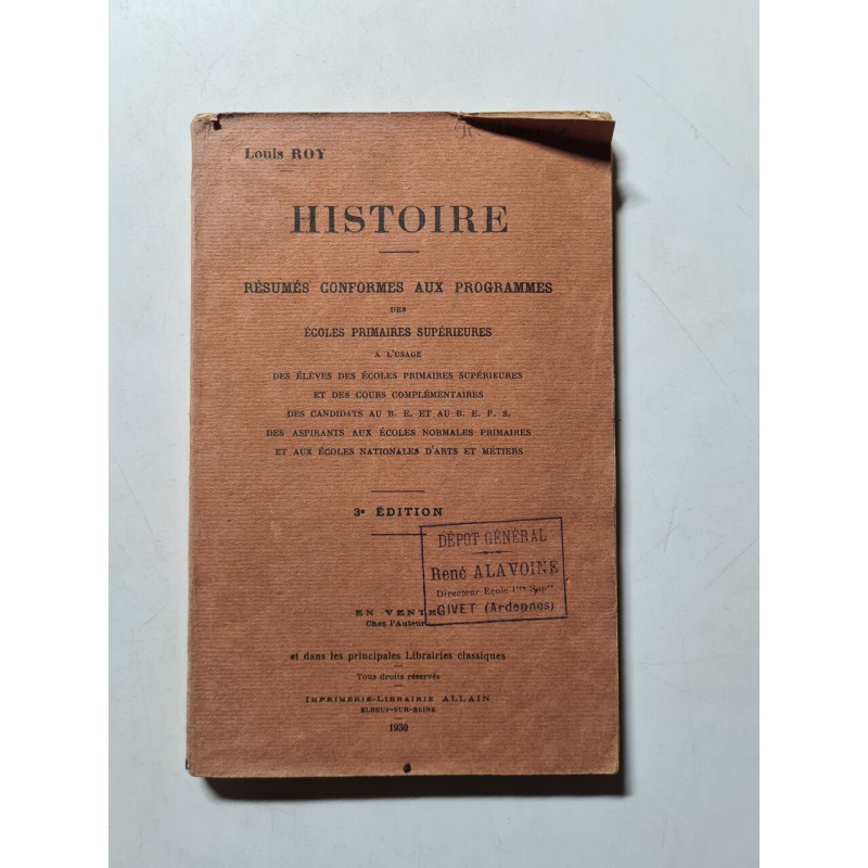 Histoire resume conforme aux programmes des ecoles primaire...