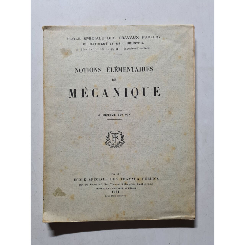 Notions élémentaires de mécanique