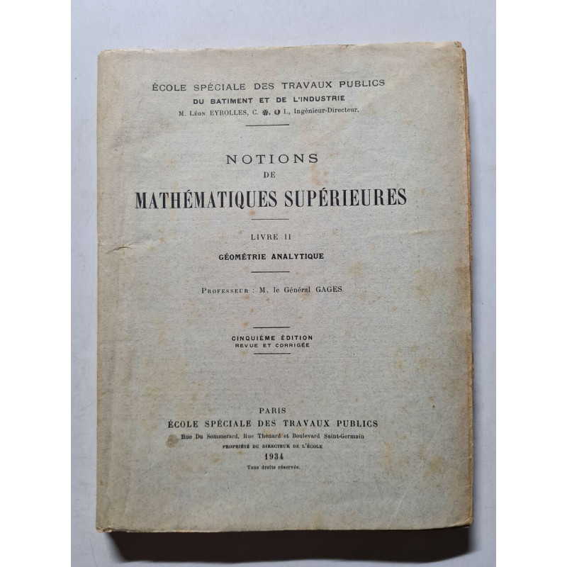 Notions de mathématiques supérieures