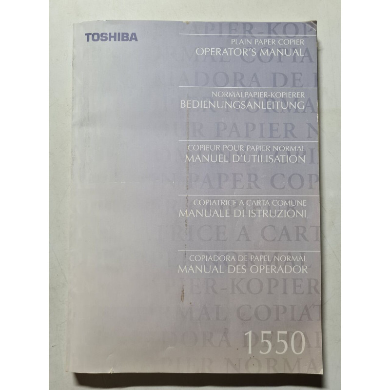 Toshiba plain paper copier operator's manual