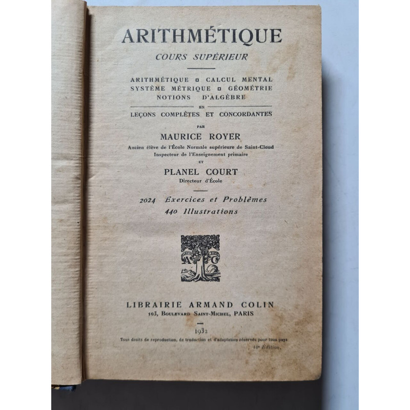 Cours supérieur d'arithmétique