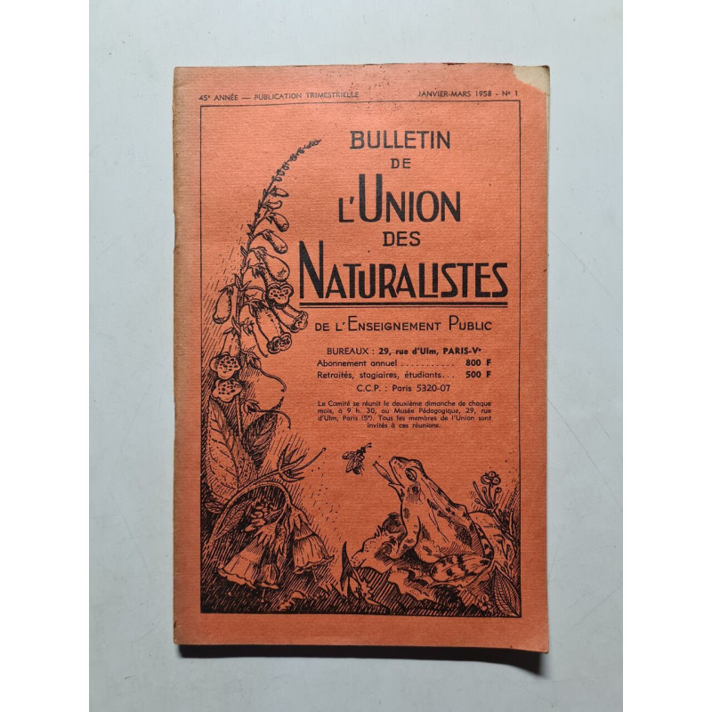 Bulletin de l'Union des Naturalistes de l'enseignemente public nº 1