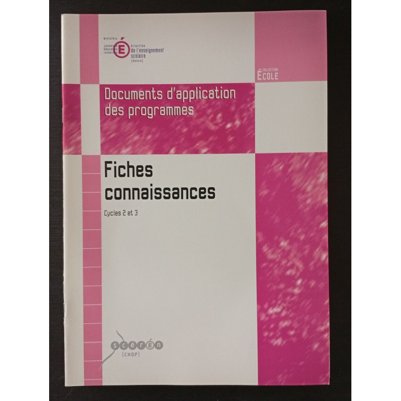 Fiches connaissances - cycles 2 et 3