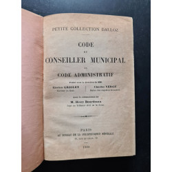 Code du conseiller municipal ou code administratif