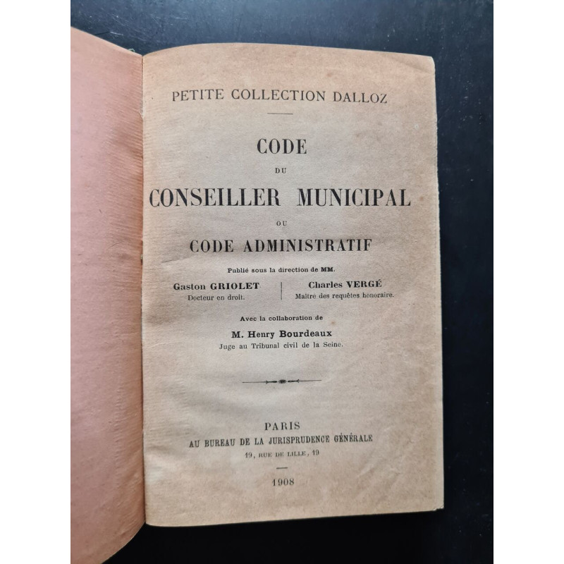 Code du conseiller municipal ou code administratif