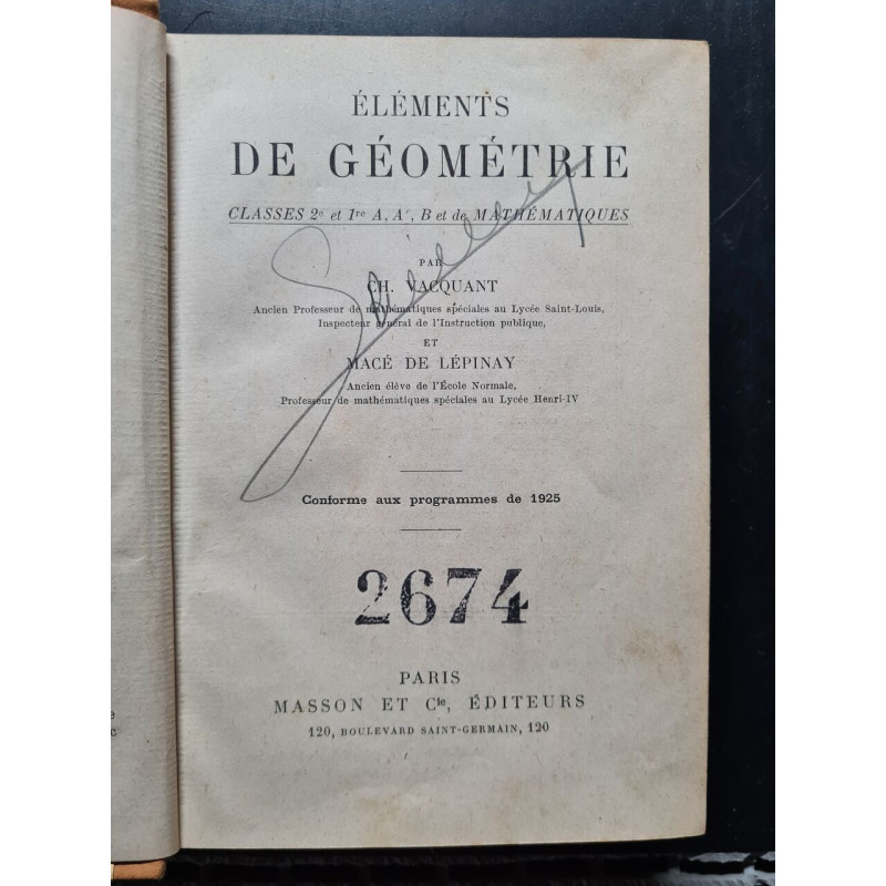 Eléments de Géométrie