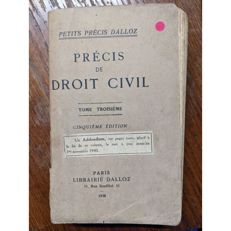Précis de droit civil
