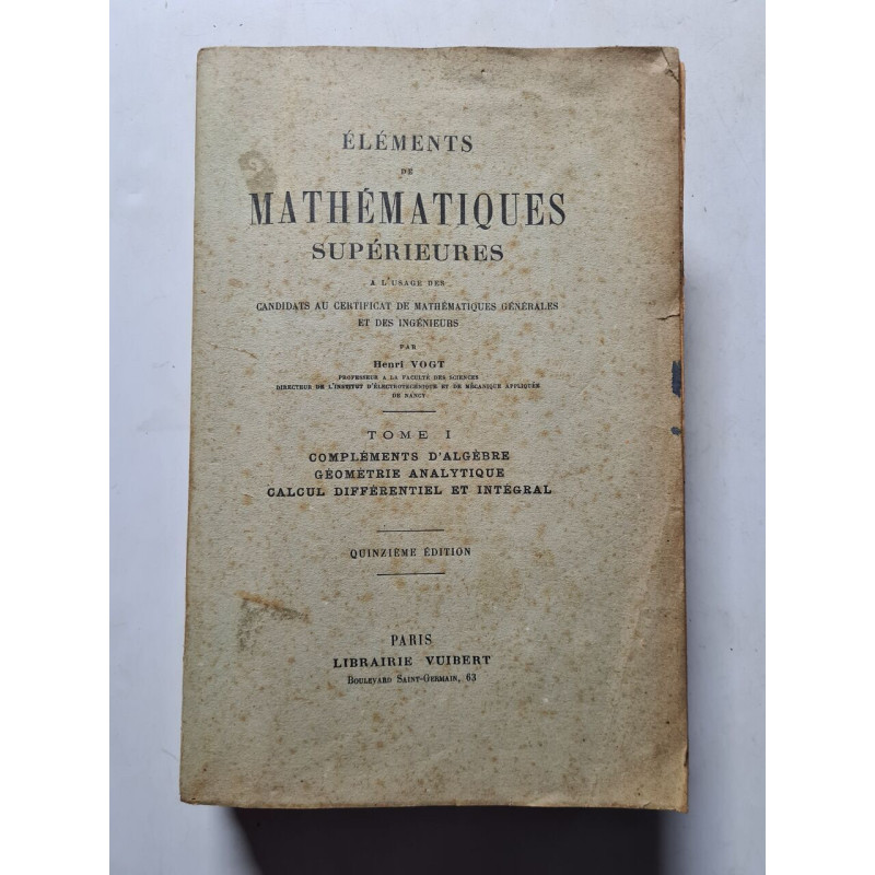 Éléments de mathématiques supérieures