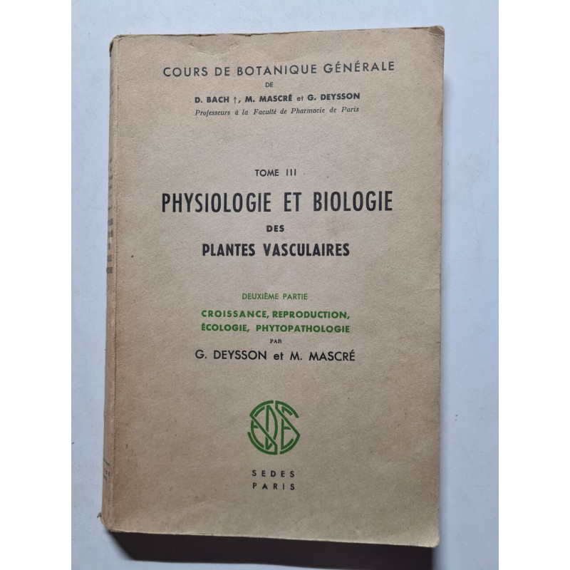 Cours de botanique générale