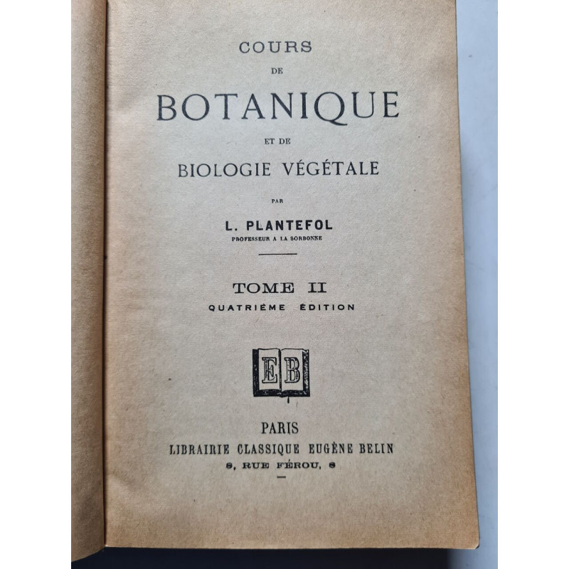 Cours de botanique et de biologie végétale