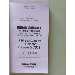 OPTION SCIENCES : 136 confusions à éviter: Physique et technologie...