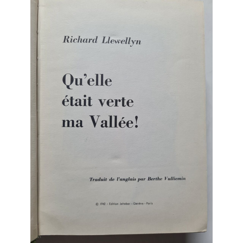Qu'elle était verte ma Vallée