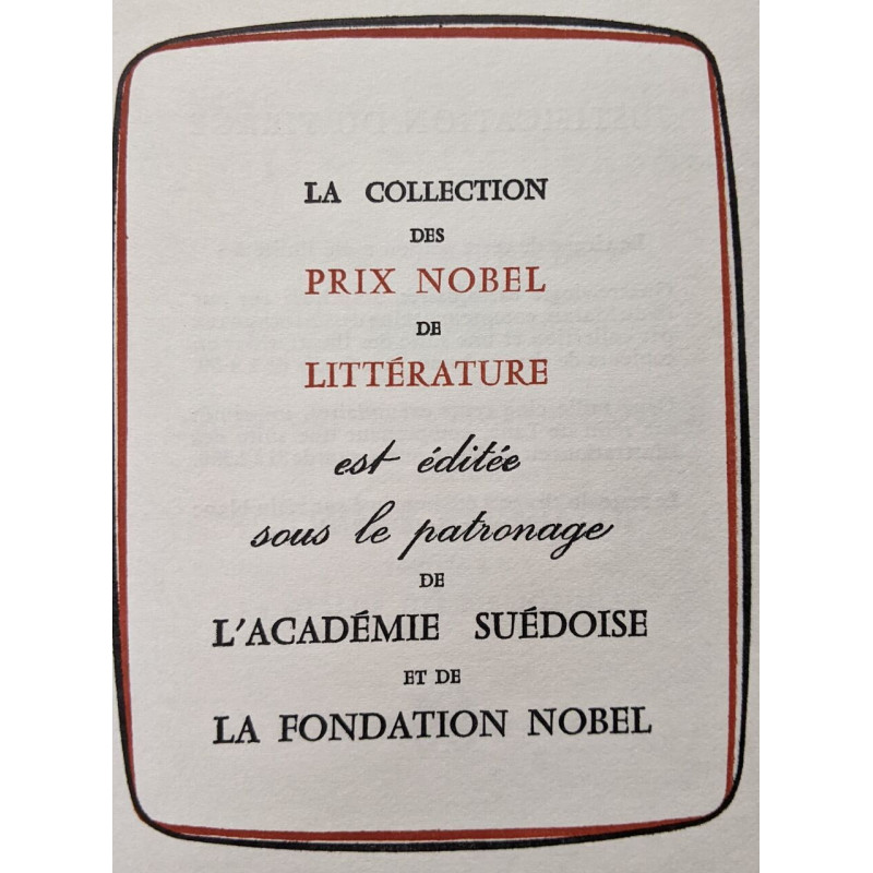 La collection des prix nobel de literature