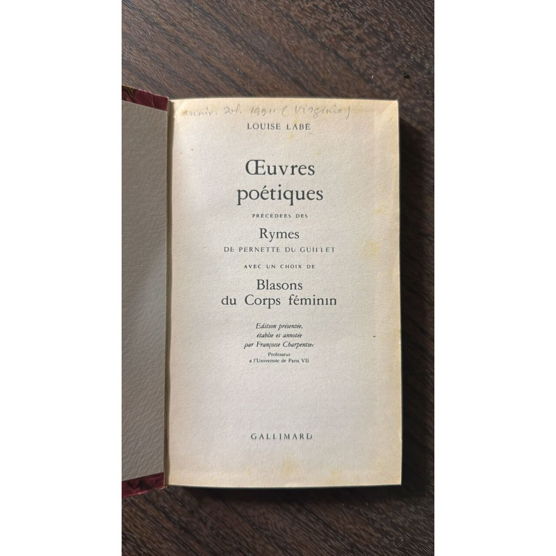 Œuvres poétiques