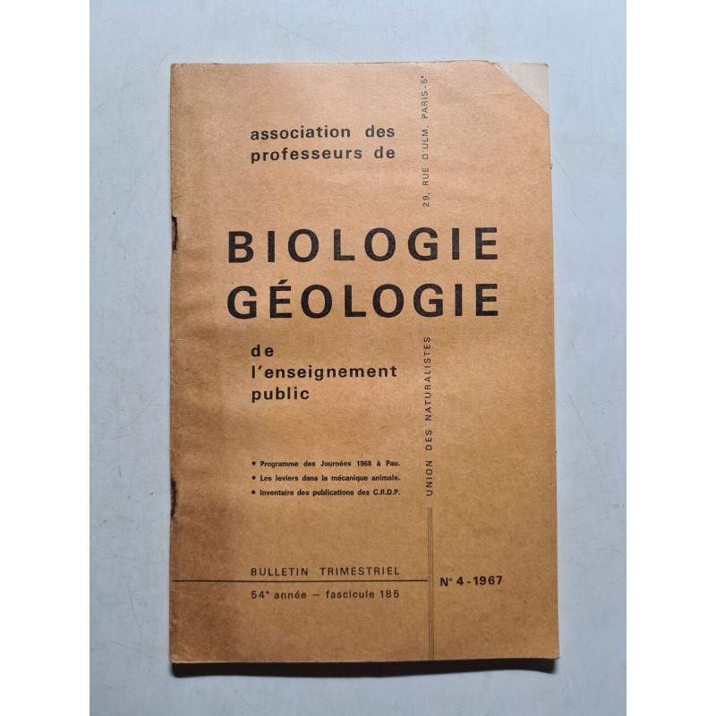 BIOLOGIE GÉOLOGIE de l'enseignement public 54 annee nº 3 1967