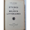 Études et milieux littéraires