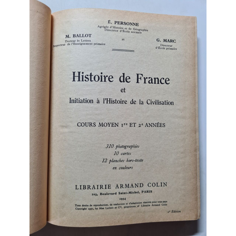 Histoire de France et Initiation à l'Histoire de la Civilisation