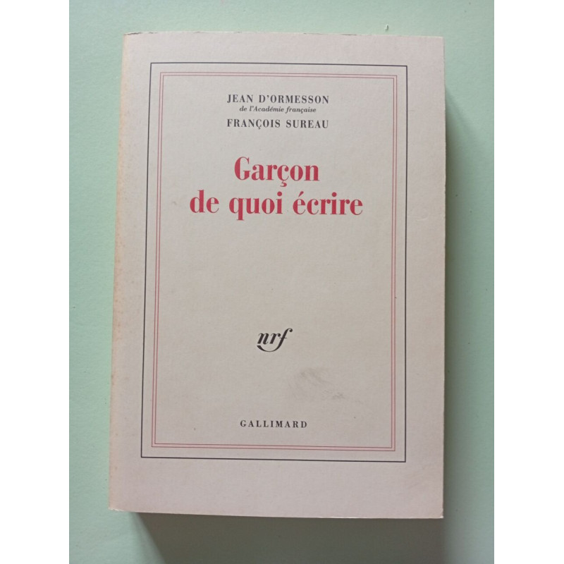 Garçon de quoi écrire