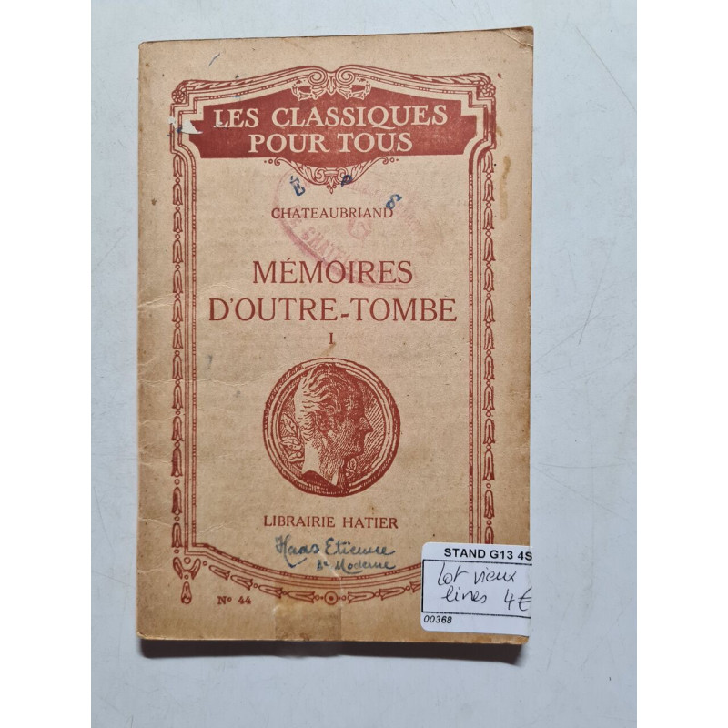 Mémoires d'outre-tombe I