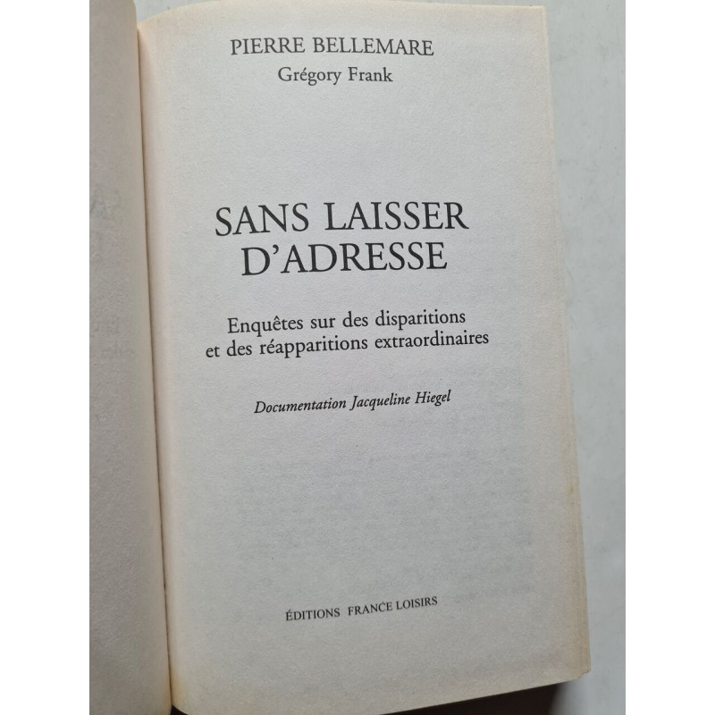 Sans laisser d'adresse
