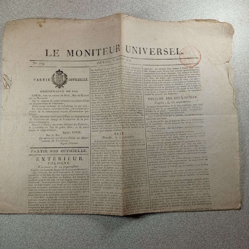 Le Moniteur Universel n°279
