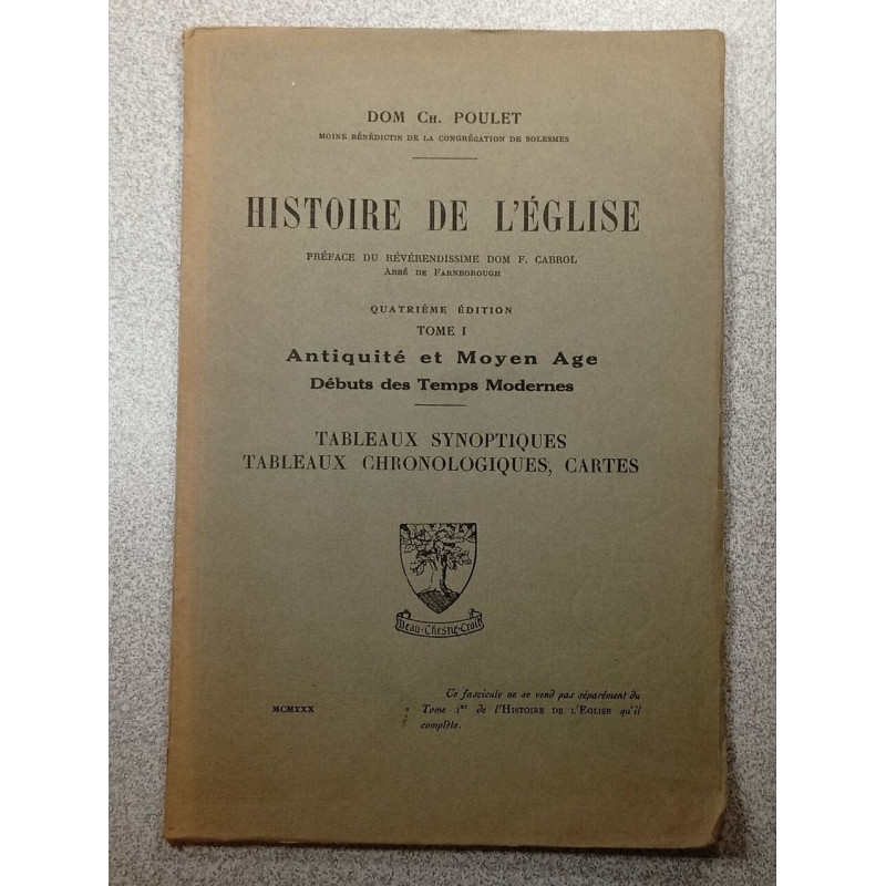 Histoire de l'église Tome I: Antiquité et moyen âge débuts des...