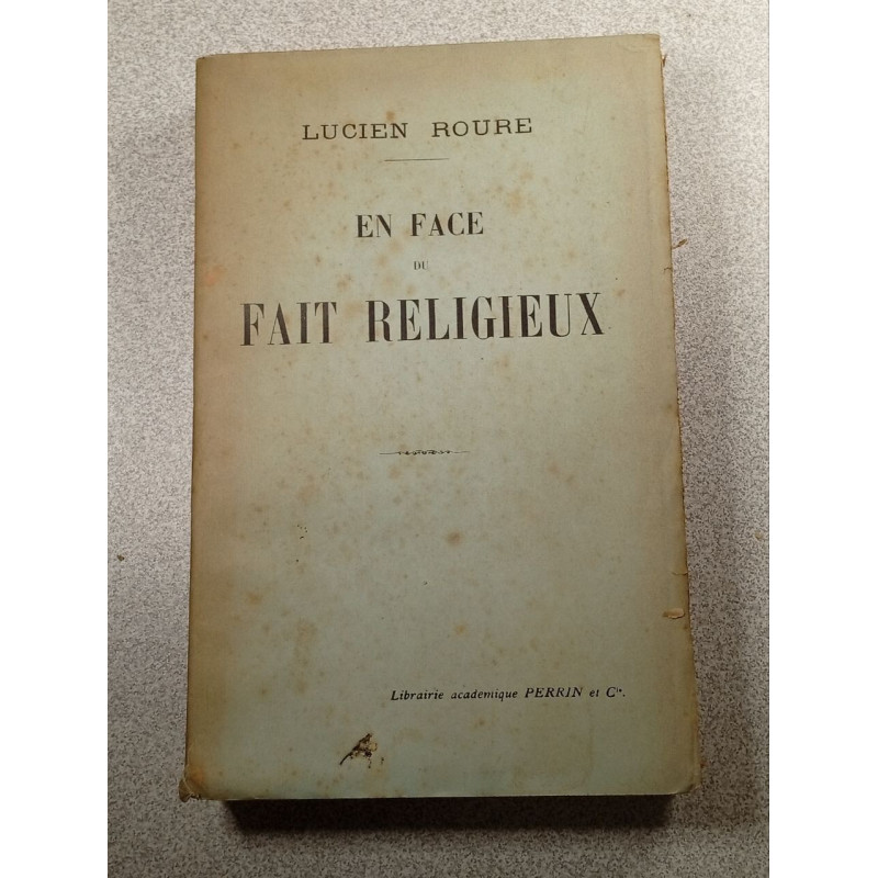 En face du fait religieux