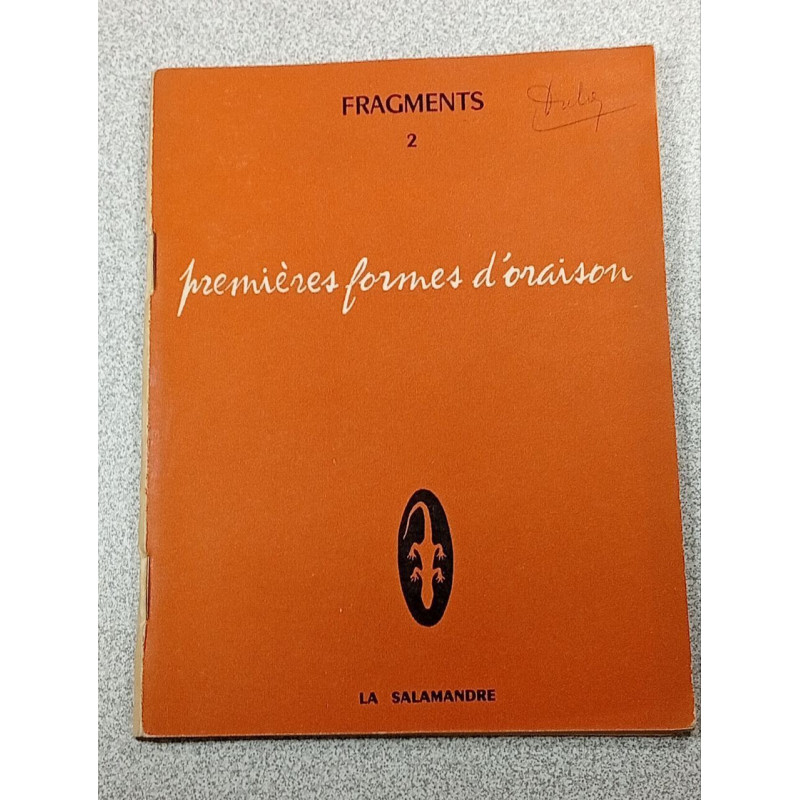 Premières formes d'oraison - Fragments 2