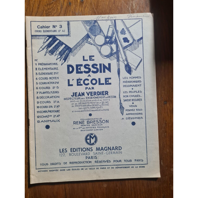 Le Dessin A L'ecole. Cahier N°3. Cours Elementaire 2e Annee....