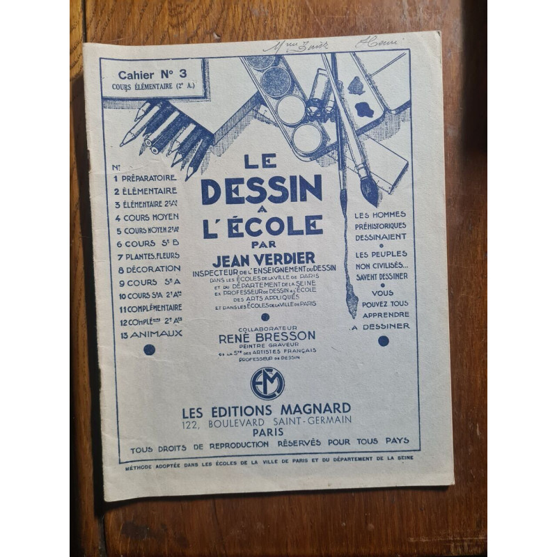 Le Dessin A L'ecole. Cahier N°3. Cours Elementaire 2e Annee....