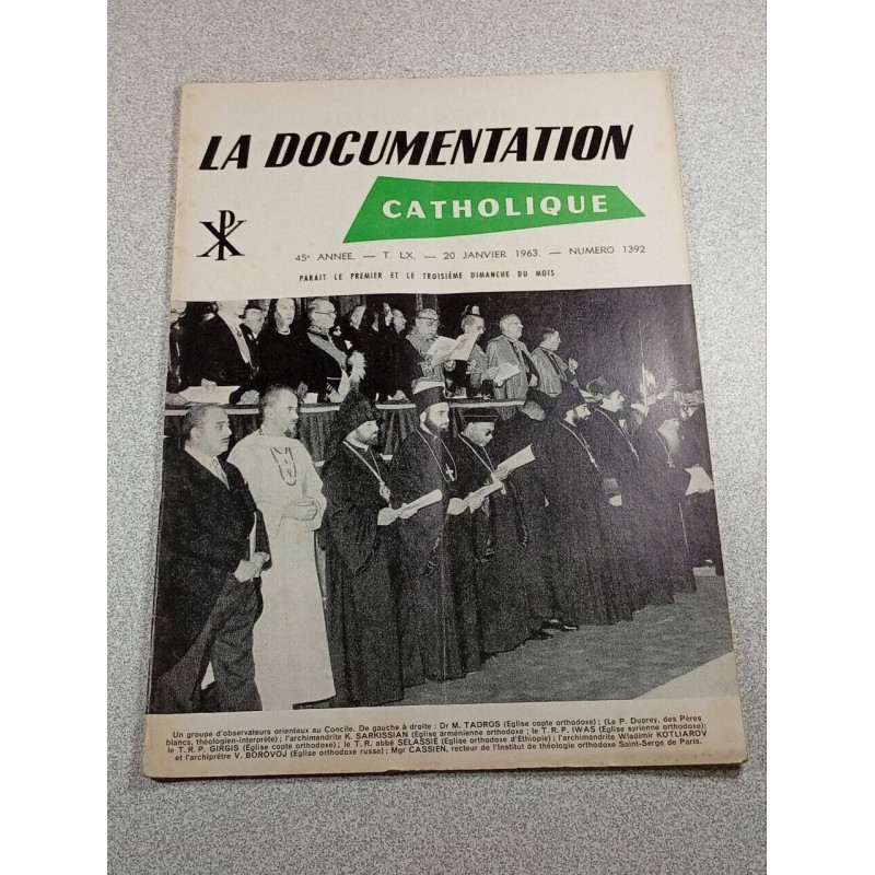 La Documentation Catholique n°1392