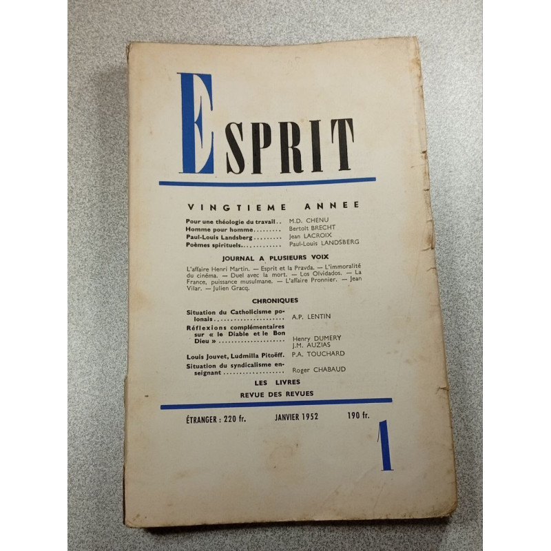 Esprit vingtième année - 1