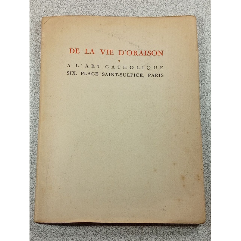 De la vie d'oraison