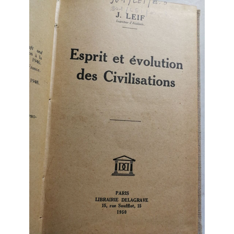 Esprit et évolution des Civilisations