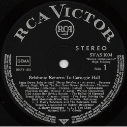 Belafonte Returns To Carnegie Hall