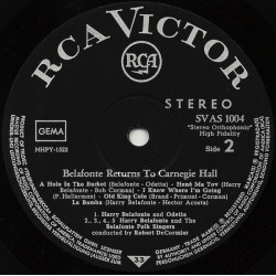 Belafonte Returns To Carnegie Hall