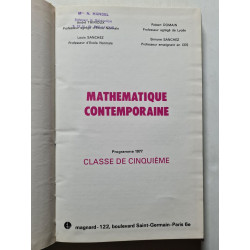Mathématique contemporaine