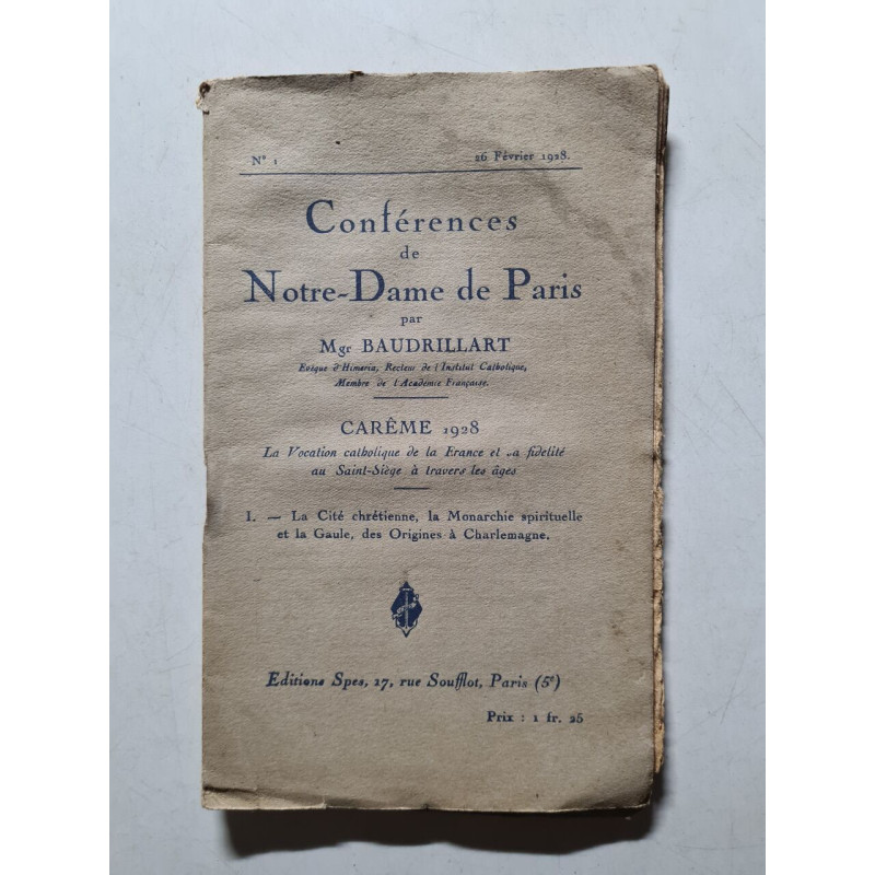 Conférences de Notre-Dame de Paris nº 1 1928