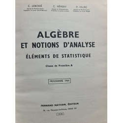 Algèbre et notions d'analyse
