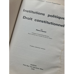 Institutions politiques. Droit constitutionnel