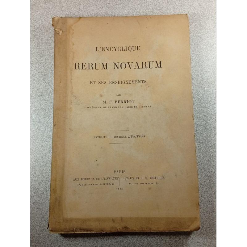 L'encyclique Rerum Novarum et ses enseignements