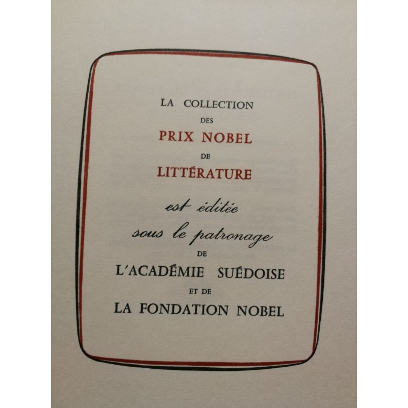 La collection des Prix Nobel de littérature