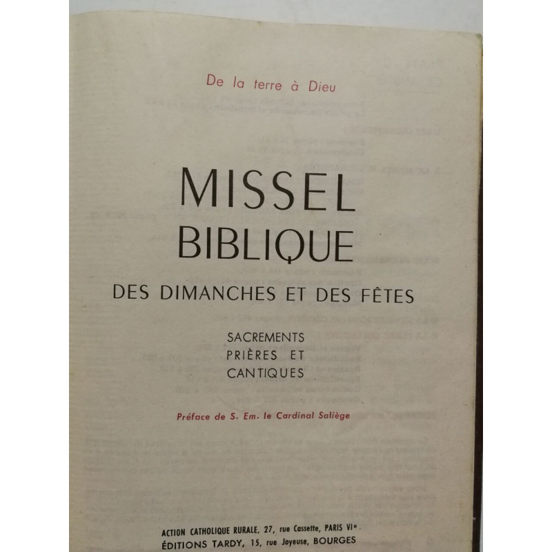 Missel biblique des dimanches et des fêtes